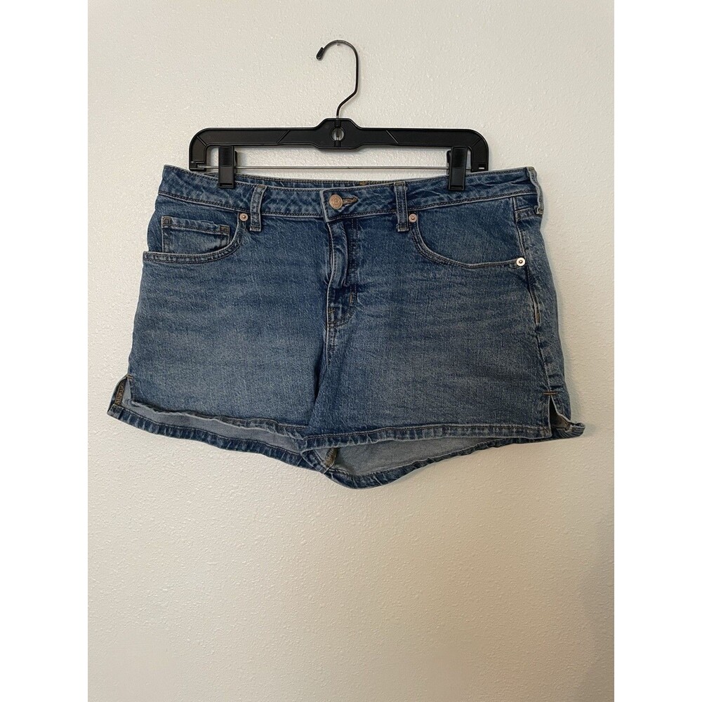 Wild Fable Shorts Women’s Sz 12 Mid-Rise MIDI Denim Jean Dark Wash 4" Inseam